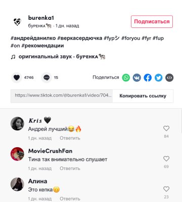 Скриншот комментариев, фото: TikTok