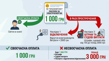 Штрафи для боржників. Фото: ТОВ "Черкасиенергозбут"