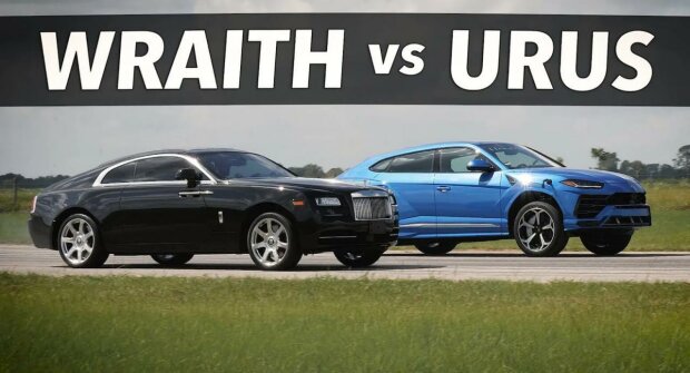 Rolls-Royce Wraith And Hennessey-Tuned, 750 HP Lamborghini Urus, скріншот відео