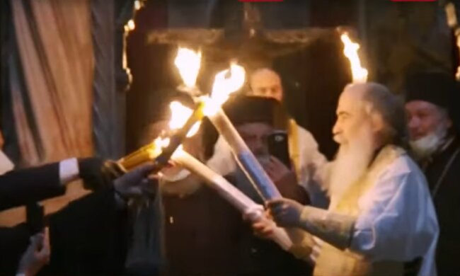 Сходження благодатного вогню, кадр з відео