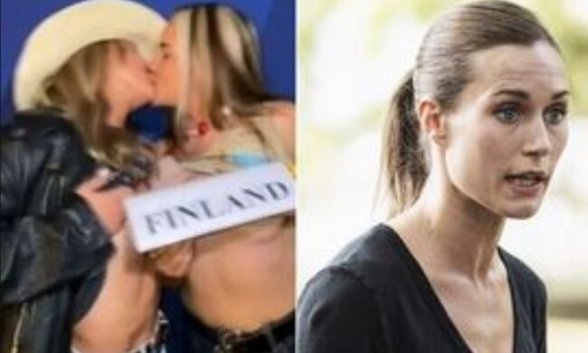 Санна Марін топлес цілує дівчину: скрін з Twitter