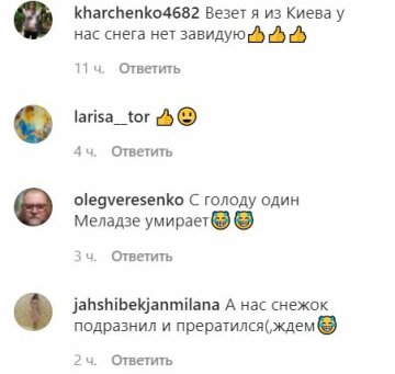 Комментарии к публикации, скриншот: Instagram