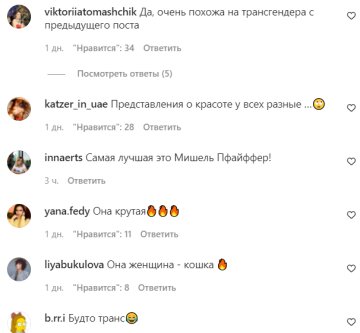 Коментарі на пост зі сторінки "peopletalk" в Instagram