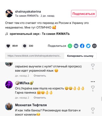 Скриншот комментариев, фото: TikTok