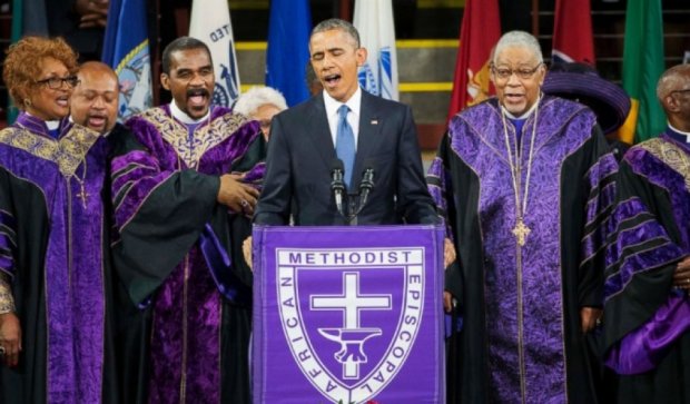 Обама спел на панихиде в Чарльстоне (видео)