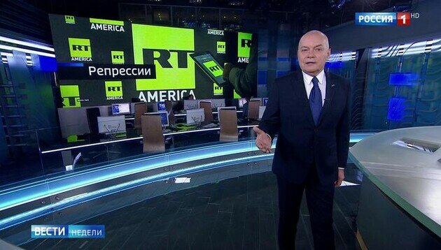 Дмитрий Киселев в программе RT, скрин