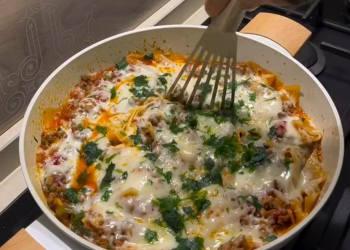 Лазанья на сковороде: скрин рецепта