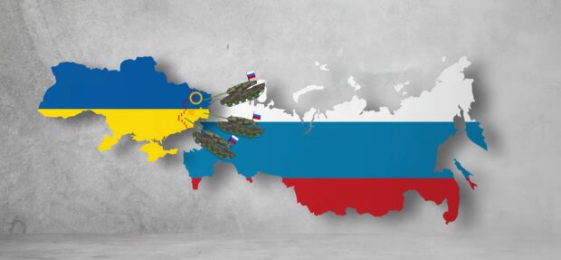 мапа України та Росії
