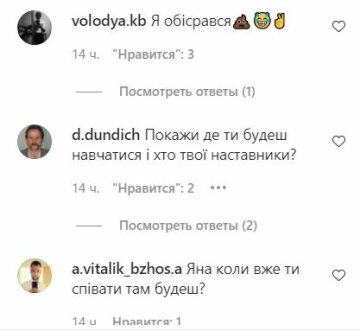 Комментарии к публикации, скриншот: Instagram