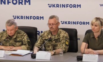 Пресс-конференция чиновников из Гостомеля, фото: Ukrinform