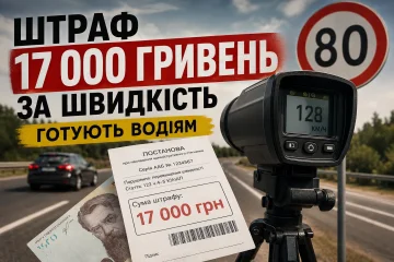 Штраф 17000 грн за превышение скорости