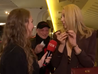 Оля Полякова та Вадим Буряковский, кадр з інтерв'ю