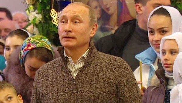 Путін в підозрілому светрі зганьбився з дитиною, навіть Бога не побоявся: відео