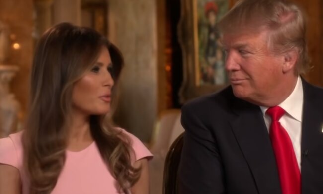 Мелания и Дональд Трампы, скриншот видео