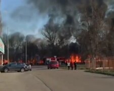 пожар в Киеве, скрин с видео