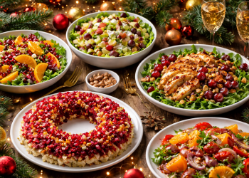 Новогодний стол, салаты, изображения: Знай.ua