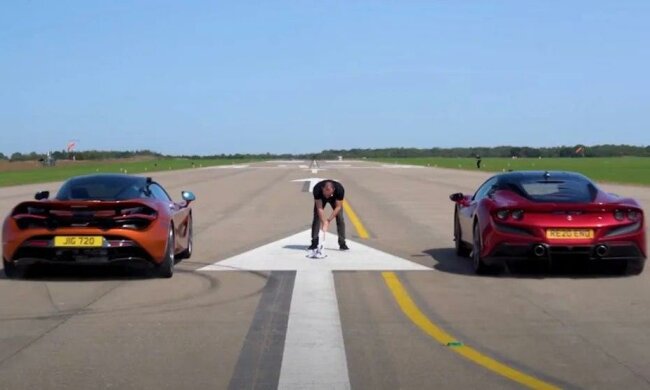 Ferrari’s F8 Tributo против McLaren 720S, скриншот