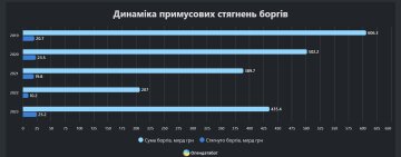 Динамика взысканий долгов / фото: скриншот Опендатабот