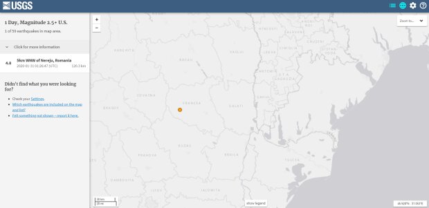 Землетрус в Румунії, фото: earthquake.usgs.gov