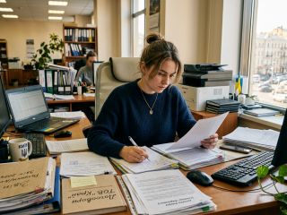 Робота в офісі. Фото: згенероване ШІ