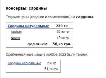 Цены на консервы. Фото: скрин Минфин