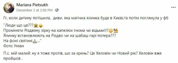 Українці розлютилися на новорічну ялинку в Києві, фото: скріншот