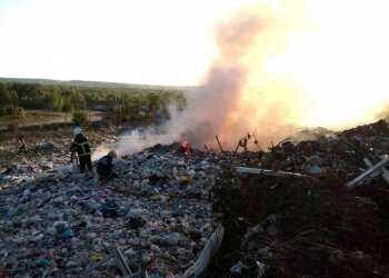 сміттєзвалище на Полтавщині у вогні