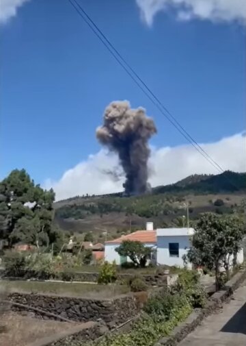 Виверження вулкану на Канарських островах, кадр з відео