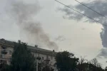Наслідки удару дрона по будівлі СБУ у Києві