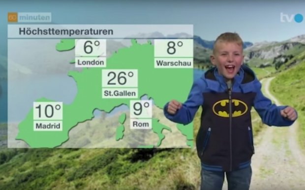 Горластый мальчик стал звездой прогноза погоды: видео