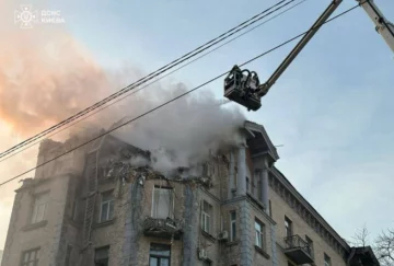 Атака дронами на Киев, фото: ГСЧС