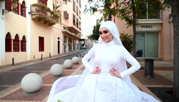 Весілля в Бейруті під час вибуху, скріншот з відео