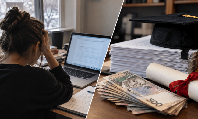Студент пишет дипломную работу