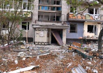 Украинский город после обстрелов оккупантов. Фото: скриншот Telegram