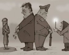 На президентську охорону в Музеї голодомору намалювали карикатуру