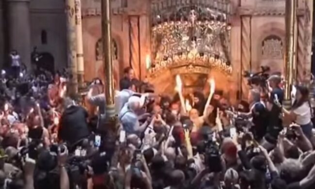 Сходження Благодатного вогню, скріншот з відео