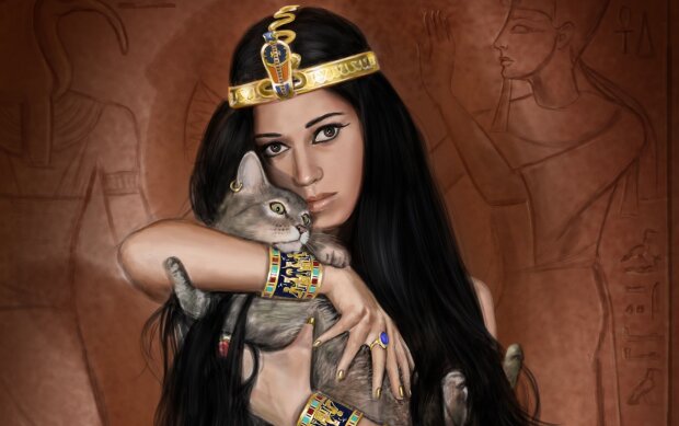 Клеопатра с кошкой, скриншот: YouTube
