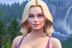 Марго Роббі у грі The Sims 4, скріншот: YouTube