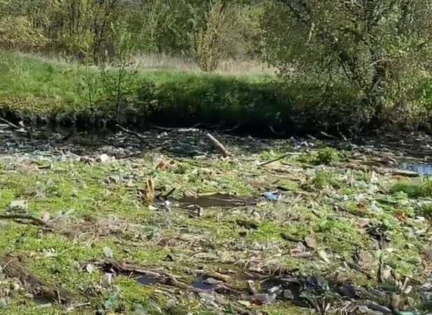 Забруднена річка під Харковом, кадр з відео: objectiv.tv