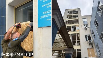 Закриття вибитих вікон на Печерську