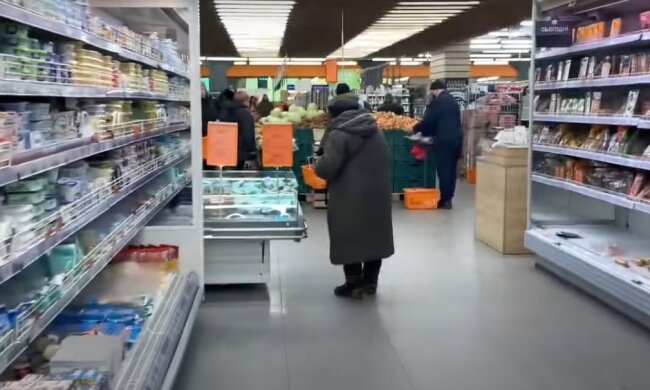 Продукти у магазині, скріншот із відео