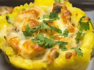 Жюльен в картофельных гнездышках: фото скрин рецепта