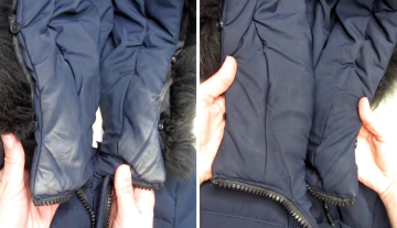 Тоналка на пуховике, кадр с видео