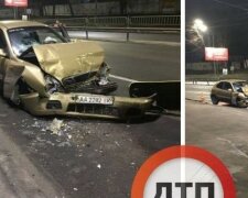 У Києві легковик на швидкості влетів у маршрутку, крики і скалки по всій дорозі: "Зім'яла передок"