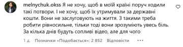 Коментар під дописом / фото: скриншот Instagram