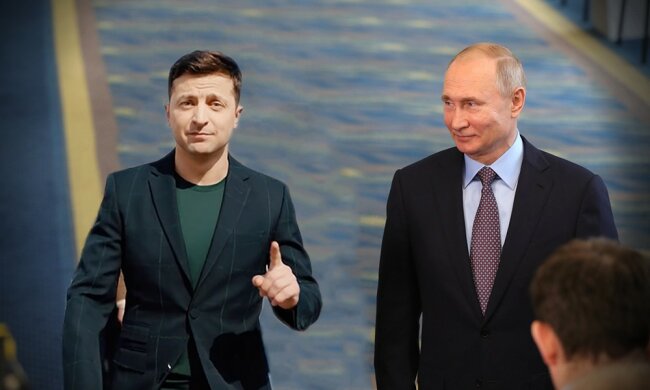 Владимир Зеленский и Владимир Путин, фото из свободных источников