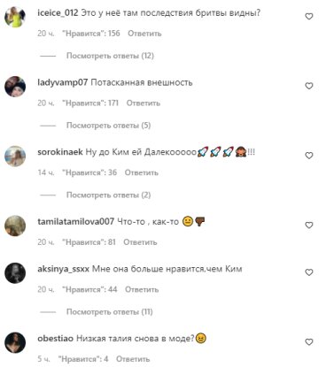 Комментарии на пост со страницы "peopletalk" в Instagram