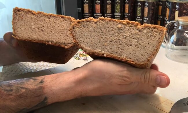 Хлеб, скриншот youtube Papa Vegan