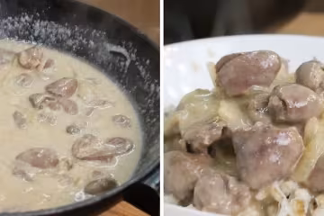 Куриные сердечки в сметане, скриншот