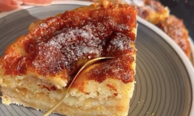 Лінивий яблучний пиріг: фото скрін рецепту